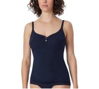 Schiesser Fine Rib Spaghetti Top Dunkelblau Baumwolle Large Damen