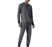 Schiesser Gift Set Pyjama and Socks Blau Muster Large Herren