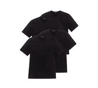 Schiesser Herren T-Shirt American V-Ausschnitt Halbarm Doppelpack Schwarz L