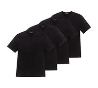 Schiesser Halbarm American T-Shirt V-Ausschnitt Doppelpack schwarz