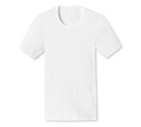 Unterziehshirt SCHIESSER "Essentials DR", Herren, Gr. 6, N-Gr, 100, weiß, Doppelripp, Obermaterial: 100% Baumwolle, Unterhemden (68073527-6) 100, weiß