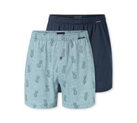 Schiesser Boxershorts Herren Baumwolle blau gemustert, 7 (XL)