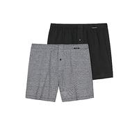 Schiesser Herren 2 PACK Boxershorts Baumwolle Jersey weich Multipack - Jerseyboxer, schwarz_168446, 7/ XL
