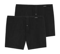 Schiesser Herren 2 PACK Boxershorts Baumwolle Jersey weich Multipack - Jerseyboxer, schwarz_174002, 9/ 3XL
