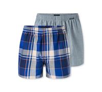 Boxershorts 2er-Pack Webware blau gemustert - Boxershorts Multipack 6