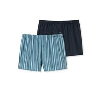 Webboxer SCHIESSER ""Boxershorts Multipacks"" Gr. 10, bunt (schwarz, blau gestreift) Herren Unterhosen (51498766-10) schwarz, blau gestreift