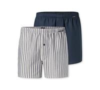 Schiesser 2-er Set Boxershorts Dunkelblau & Grau kariert