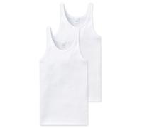 Schiesser Herren 2 Pack Ohne Arm - Essential Feinripp Unterhemd, Weiß, 8 EU