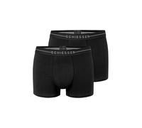 Boxershorts SCHIESSER "Cotton Flex", Herren, Gr. 4, 000, schwarz, Single Jersey, Obermaterial: 85% Baumwolle, 10% Polyamid, 5% Elasthan, körpernah, Unterhosen Boxershorts, Baumwollmischung, ohne störe