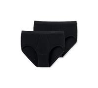 Schiesser Herren Sportslip 2er-Pack 005136-000 Feinripp mit Eingriff Schwarz Größe S