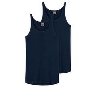 Schiesser Herren Unterhemd Original Feinripp Jacke 0/0 005121 – 2er Pack Navy X-Large