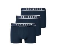 Schiesser Herren 3 PACK Boxershorts Bio Baumwolle Multipack - 95/5 Organic, dunkelblau_173983, 4/ S