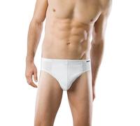 Minislip SCHIESSER "Essentials", Herren, Gr. 7, weiß (100, weiß), Single Jersey, Obermaterial: 95% Baumwolle, 5% Elasthan, unifarben, eng, Unterhosen, mit kleinem Logo am Bund (51084156-7) 100, weiß