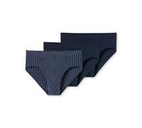 SCHIESSER Herren Slips, 3er Pack - "95/5", Supermini, Cotton Stretch, uni/gestreift Blau 2XL