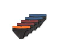 Slip SCHIESSER "Slip Slips 5P 95/5 5er Pack", Herren, Gr. XXL, bunt (schwarz, rot, orange), Obermaterial: 95% Baumwolle CO. 5% Elasthan EL., Unterhosen Slip (34565150-XXL) schwarz, rot, orange