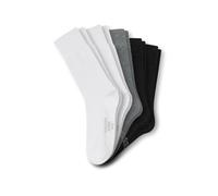 SCHIESSER Herren Socken, 5er Pack - "Bluebird", Baumwoll-Mix, uni/gemustert Schwarz/Grau/Weiß 39-42