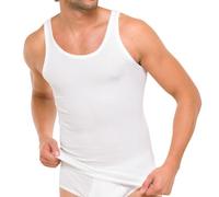 Schiesser Herren Achsel-Shirt Essentials Doppelripp 4er Pack, Farbe:Weiß (100);Größe:9/3XL