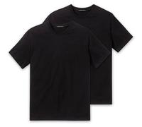 SCHIESSER Herren American T-Shirt 2er Pack - 1/2 Arm, Unterhemd, Rundhals M Schwarz