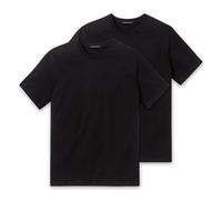 SCHIESSER Herren American T-Shirt 2er Pack - 1/2 Arm, Unterhemd, Rundhals Schwarz 3XL