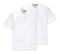 SCHIESSER Herren American T-Shirt 2er Pack - 1/2 Arm, Unterhemd, V-Ausschnitt M Weiß