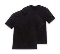 Schiesser Herren Unterhemd Shirt T-Shirt V-Neck Doppelpack 2er Pack - 208151, Größe Herren:XL, Farbe:schwarz