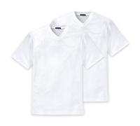 SCHIESSER Herren American T-Shirt 2er Pack - 1/2 Arm, Unterhemd, V-Ausschnitt Weiß M