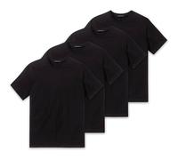 SCHIESSER Herren American T-Shirt 4er Pack - 1/2 Arm, Unterhemd, Rundhals 2XL Schwarz