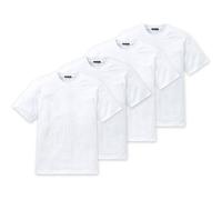 SCHIESSER Herren American T-Shirt 4er Pack - 1/2 Arm, Unterhemd, Rundhals S Weiß