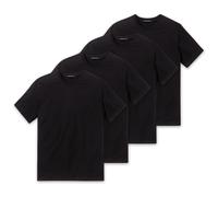 SCHIESSER Herren American T-Shirt 4er Pack - 1/2 Arm, Unterhemd, Rundhals Schwarz M