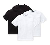 SCHIESSER Herren American T-Shirt 4er Pack - 1/2 Arm, Unterhemd, Rundhals XL Schwaz/Weiß