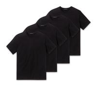 SCHIESSER Herren American T-Shirt 4er Pack - 1/2 Arm, Unterhemd, Rundhals Schwarz 2XL