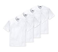 SCHIESSER Herren American T-Shirt 4er Pack - 1/2 Arm, Unterhemd, V-Ausschnitt 2XL Weiß