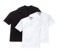 SCHIESSER Herren American T-Shirt 4er Pack - 1/2 Arm, Unterhemd, V-Ausschnitt 3XL Schwarz