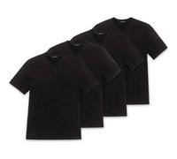 SCHIESSER Herren American T-Shirt 4er Pack - 1/2 Arm, Unterhemd, V-Ausschnitt M Schwarz
