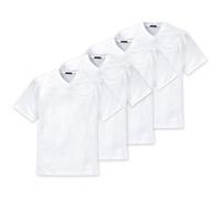 SCHIESSER Herren American T-Shirt 4er Pack - 1/2 Arm, Unterhemd, V-Ausschnitt Weiß L