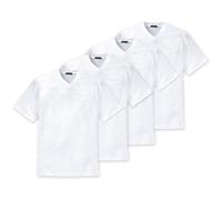 SCHIESSER Herren American T-Shirt 4er Pack - 1/2 Arm, Unterhemd, V-Ausschnitt Weiß M