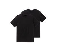 Schiesser Herren American T-Shirt V-Ausschnitt - 008151-4er Spar-Pack (6/L, Schwarz)