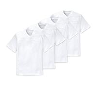 Schiesser Herren American T-Shirt V-Ausschnitt - 008151-4er Spar-Pack (M (Gr.5), 4 X Weiß)