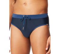 Badeslip SCHIESSER "Aqua", Damen, Gr. 8, N-Gr, 804, blau, Single Jersey, Obermaterial: 82% Polyamid, 18% Elasthan, Badehosen, kontrastfarbener Bund mit Kordel (33569639-8) 804, blau