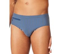 Schiesser Badeslip Aqua Damen Blau Gr. 9 – Single Jersey, Reißverschlusstasche, gestreift