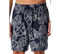 Pyjamashorts SCHIESSER "SCHIESSER 150 YEARS", Herren, Gr. 50, N-Gr, bunt (multicolor 2), Single Jersey, Obermaterial: 100% Baumwolle, casual, bequem kniefrei, Hosen, seitliche Taschen, Allover-Druck,