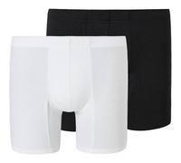 SCHIESSER Herren Boxershorts 2er Pack - Premium Cotton-Shorts, Retro, Baumwoll Stretch S Schwarz/Weiß