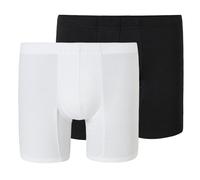 SCHIESSER Herren Boxershorts 2er Pack - Premium Cotton-Shorts, Retro, Baumwoll Stretch Schwarz/Weiß XL