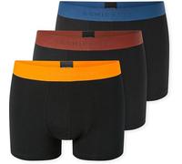 Boxershorts SCHIESSER "Boxershort 3PACK Shorts 3er Pack", Herren, Gr. 3XL, bunt (schwarz, rot, orange), Obermaterial: 95% Baumwolle CO. 5% Elasthan EL., Unterhosen (25249250-XXXL) schwarz, rot, orange