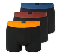 Schiesser Boxershorts 3er Pack 95/5 Herren 95% Baumwolle 5% Elasthan XXL Schwarz/Rot/Orange