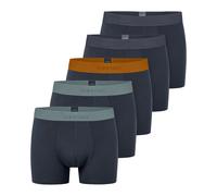 SCHIESSER Herren Boxershorts, 5er Pack - Serie "95/5", Unterhose, Logobund Dunkelblau/Hellblau/Hellbraun 3XL
