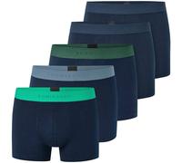 SCHIESSER Herren Boxershorts, 5er Pack - Serie "95/5", Unterhose, Logobund M Blau/Schwarz/Grün