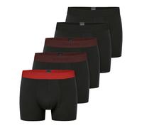 SCHIESSER Herren Boxershorts, 5er Pack - Serie "95/5", Unterhose, Logobund Schwarz/Rot XL