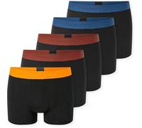 Boxershorts SCHIESSER "Boxershort 5PACK Shorts - 95/5 Multipacks 5er Pack", Herren, Gr. XL, bunt (schwarz, rot, orange), Obermaterial: 95% Baumwolle CO. 5% Elasthan EL., Unterhosen (19824358-XL) schwa