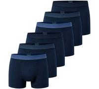 SCHIESSER Herren Boxershorts, 6er Pack - "95/5", Trunks, Cotton Stretch, Logobund Blau 3XL